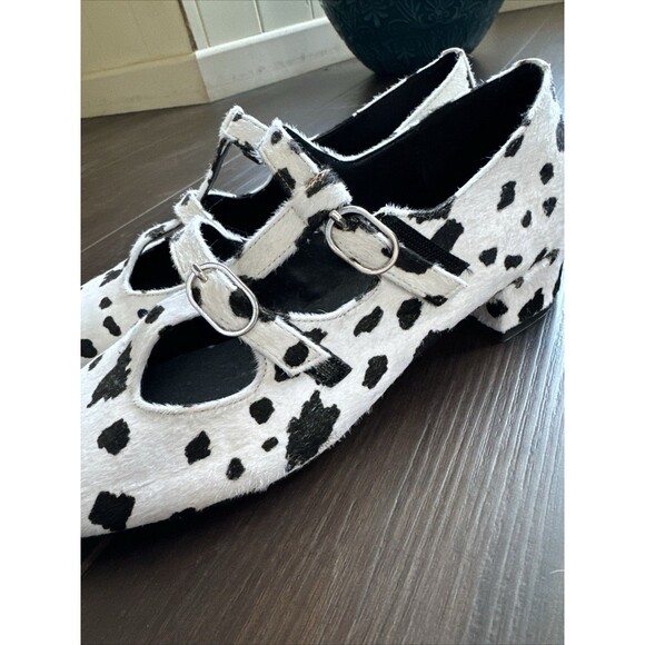 Jeffrey Campbell Might Be Love Mary Jane Shoes Dalmatian Print Sz 7 - Picture 4 of 6